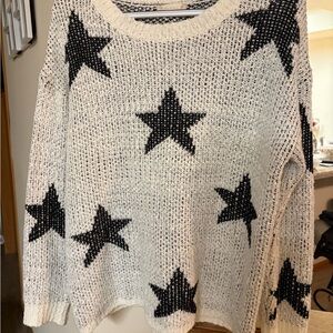 Altar'd State Black and Cream Star Sweater